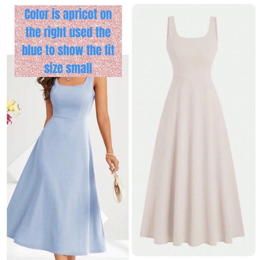 Elegant apricot cream Cream Women's midi a line Dress